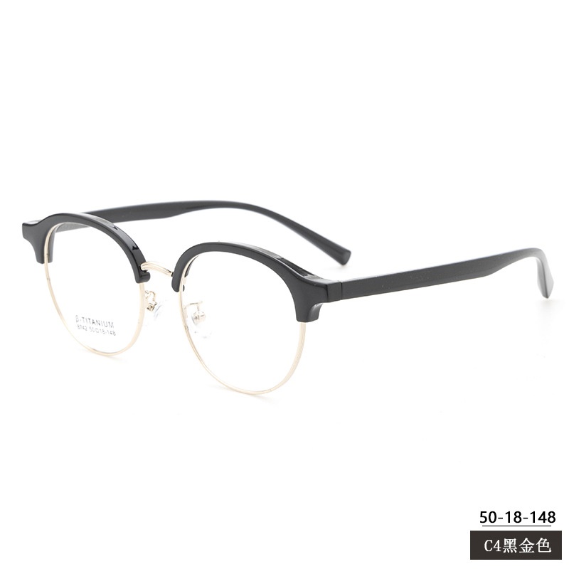 男女士圆形眉毛眼镜框时尚小红书种草8742TR90眉线黑框复古架批发