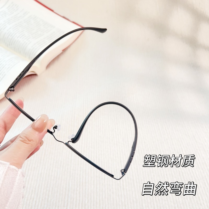 丹阳工厂店钢皮眼镜架跨境批发7765男士眼镜框金属休闲半框眼镜男