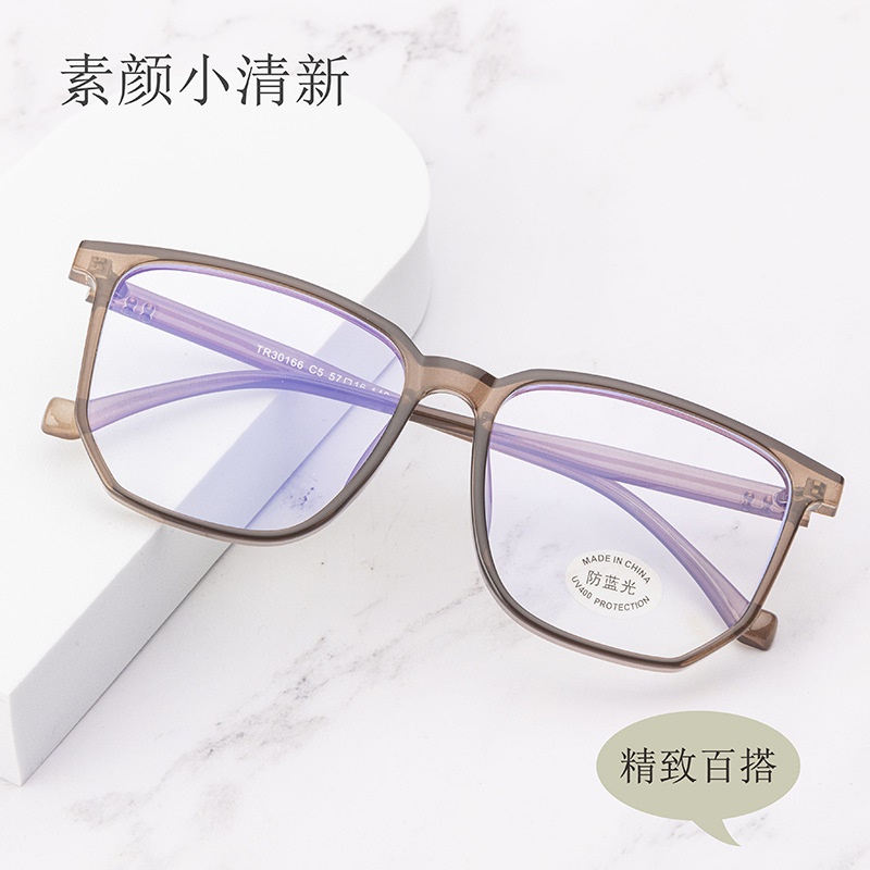 宽边个性平光镜网红同款30166小红书护目镜复古非主流 tr90眼镜