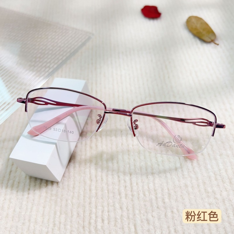时尚新款近视眼镜框7828丹阳半框双色减龄商务女士工厂批发镜架
