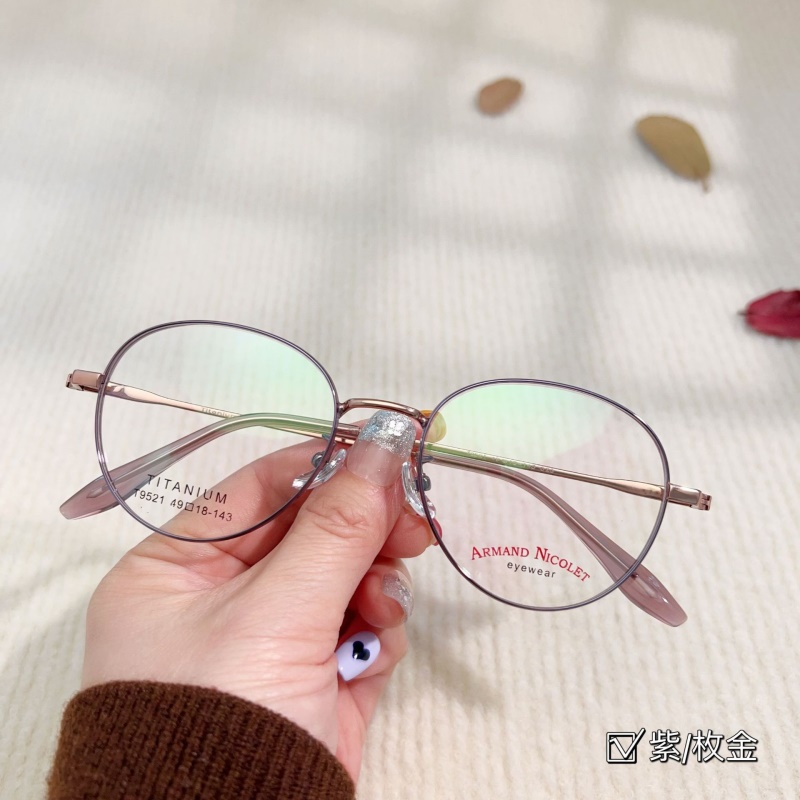 复古多边形小镜框9521立体宽边丝丹阳可配眼镜高度近视纯钛镜框