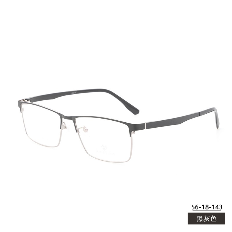 新款金属眼镜框批发丹阳全框 商务男款钢板近视镜架塑钢腿60025