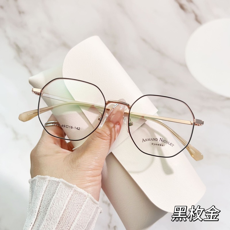 无磁钛复古眼镜女高级感近视可配度数镜框1771合金小框眼睛框男
