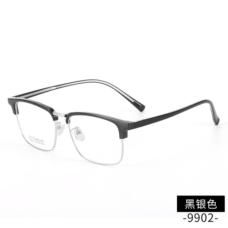 插芯眉毛眼镜架时尚丹阳工厂9902板材眉线框潮款复古黑框眼镜