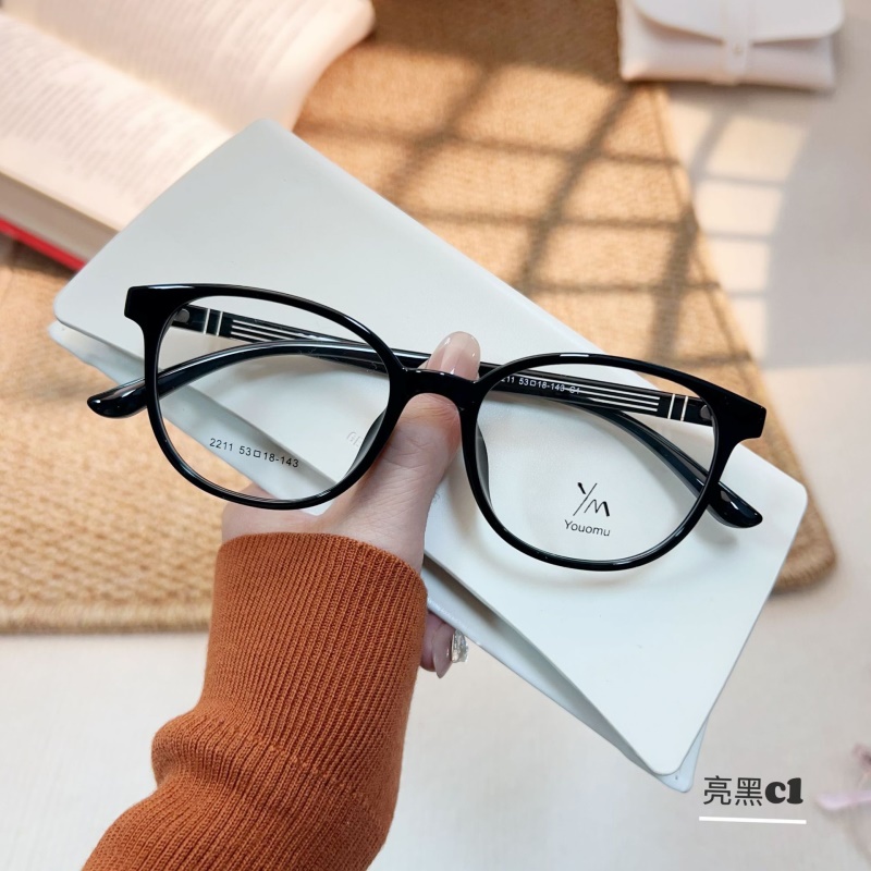 新款圆形近视眼镜tr90男女士学生款2211全框架眼镜金属铰链TR镜架