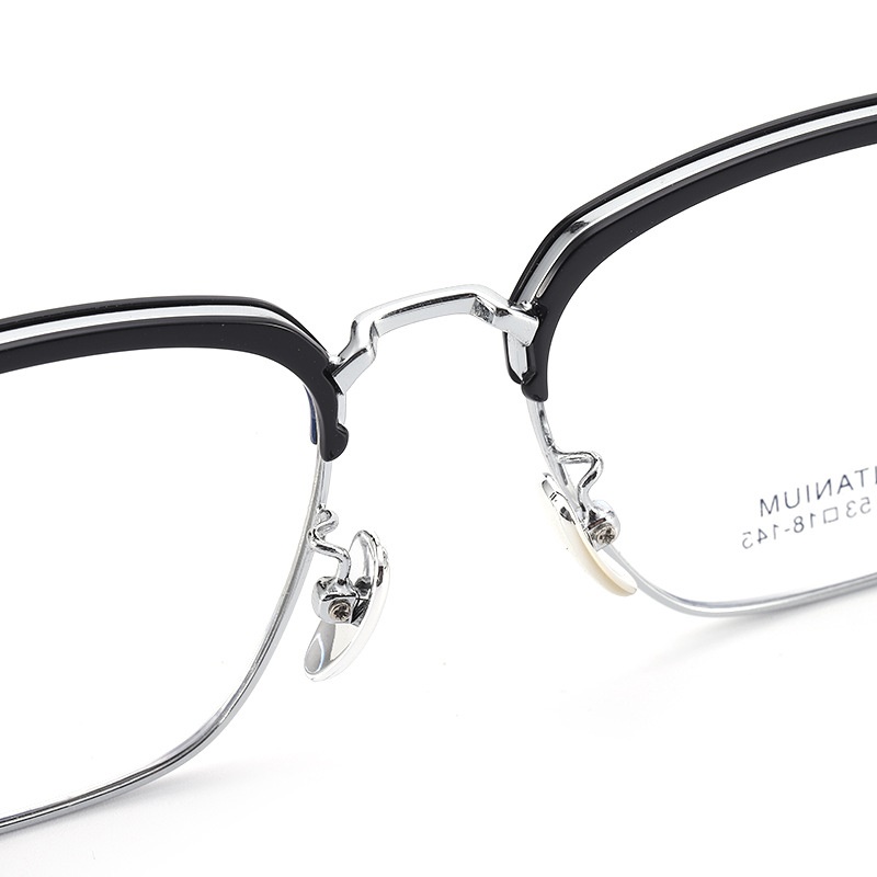 无磁钛合金镜架批发68810时尚眉线框复古平光镜男眉毛架眼镜框