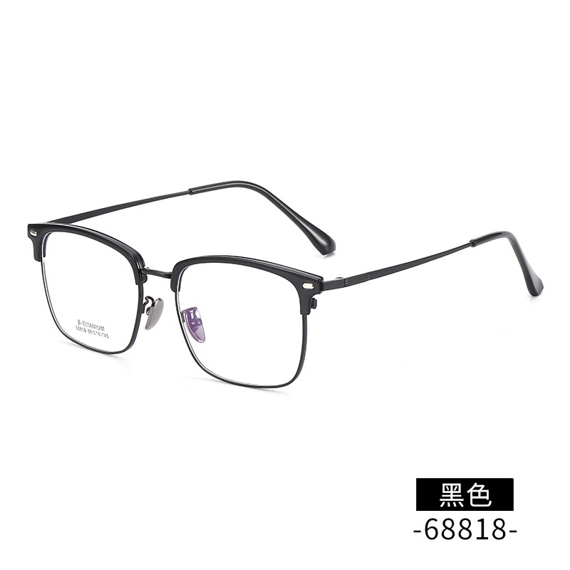 无磁钛大号胖脸眼镜架时尚复古黑框眼镜68818可配镜小红书眉线框