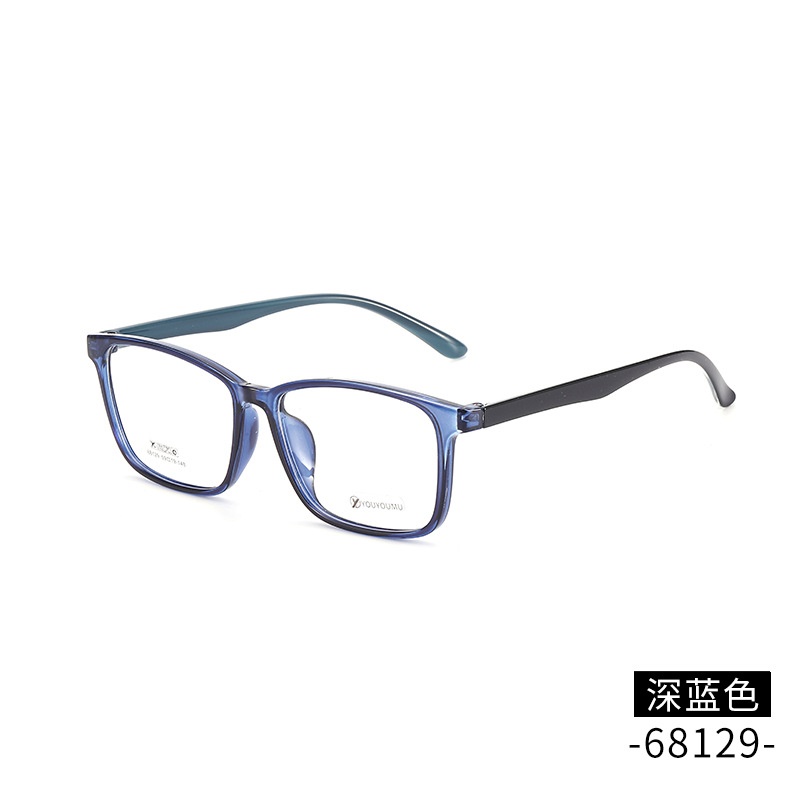 方形tr全框架眼镜框大脸批发68129男士丹阳眼镜架超轻TR90眼镜框