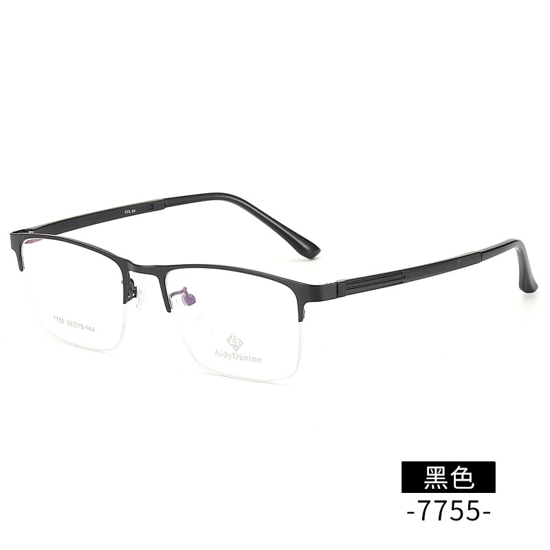 丹阳钢板眉毛眼镜架厂家批发7755男士中号金属半框架光学眼镜框