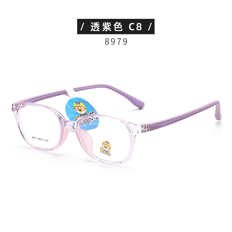 新款小红书透明 儿童近视散光矫正眼镜批发8979 双色硅胶眼镜框