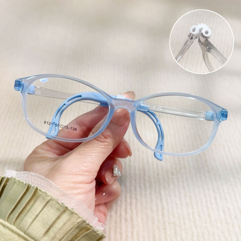 某白同款透明色系男女款TR90软鼻托舒适眼镜6121硅胶眼镜框儿童