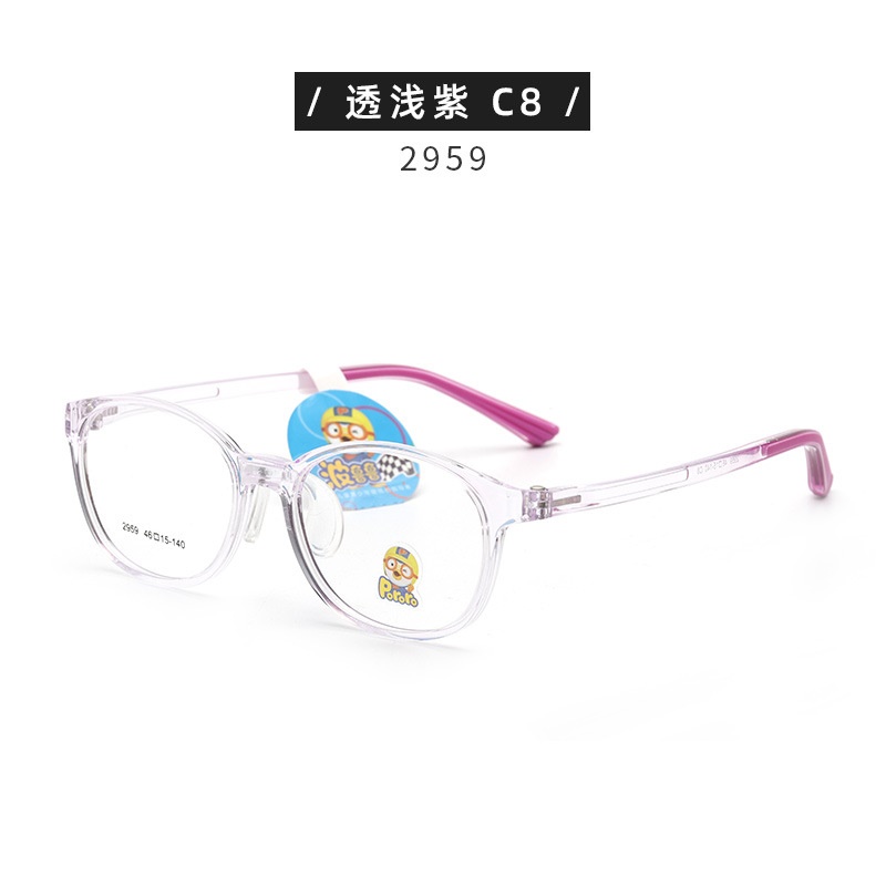 儿童眼镜框架近视女硅胶鼻托可爱防脱落TR90学生架男韩版透明色系