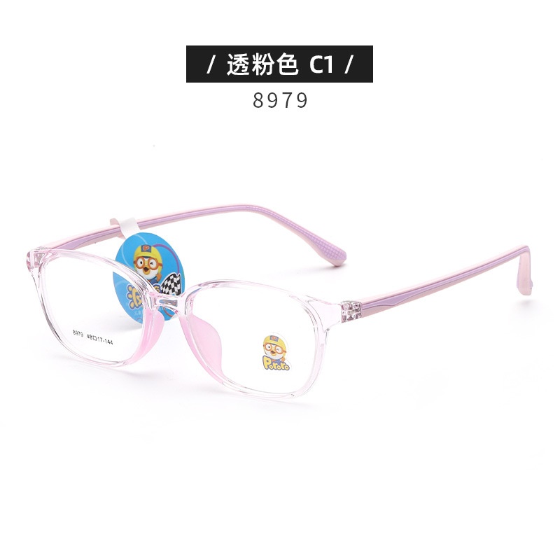 新款小红书透明 儿童近视散光矫正眼镜批发8979 双色硅胶眼镜框
