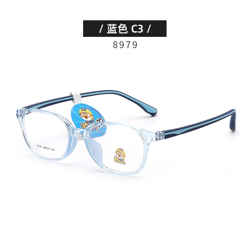 新款小红书透明 儿童近视散光矫正眼镜批发8979 双色硅胶眼镜框