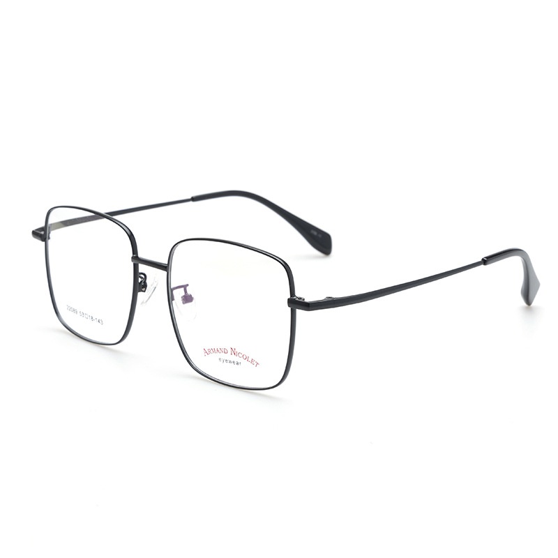 小红书种草方形复古眼镜框双色平光镜厂家批发22089宽边丝镜架