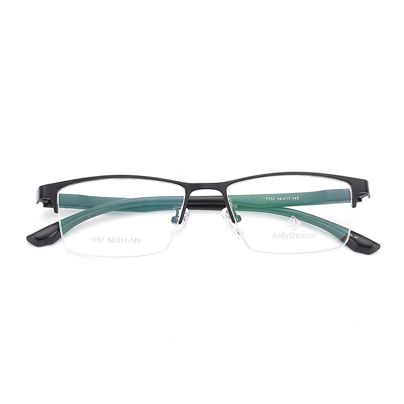 新款钢板眉毛金属眼镜框丹阳商务男款近视镜架超弹塑钢腿7757