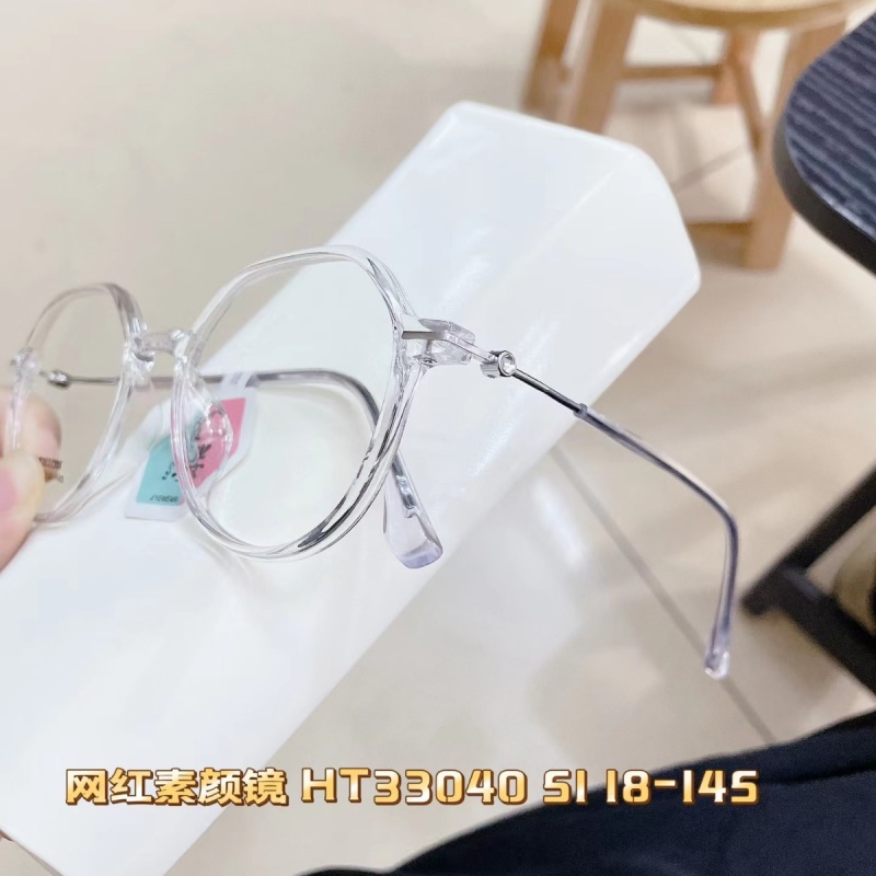 新款TR透明网红潮可配防蓝光复古眼镜框 黑色显瘦tr90素颜平光镜