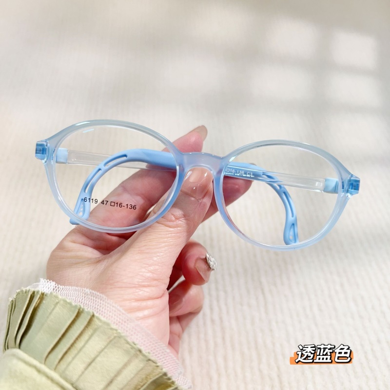 某白同款圆形男女款tr90软鼻托舒适眼镜6119旋转软硅胶儿童眼镜框