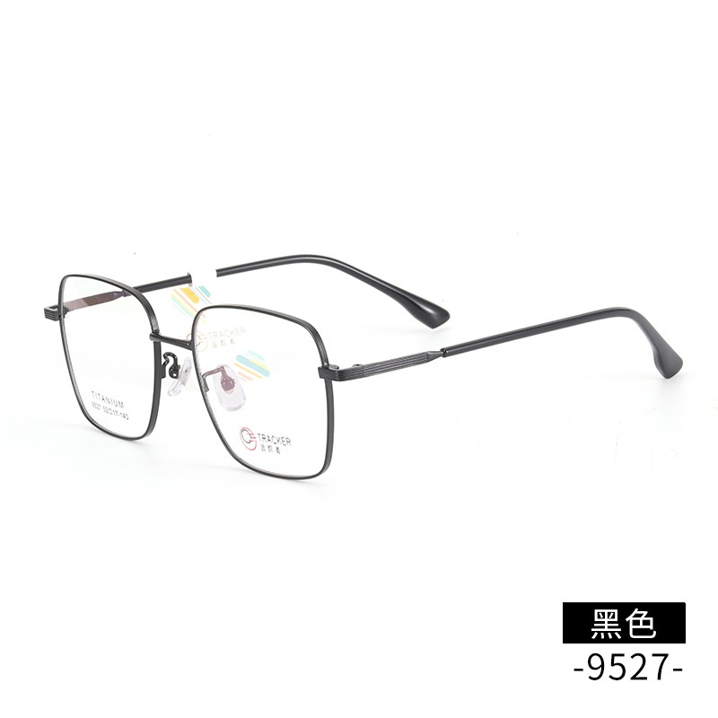 男女士复古眼镜批发 钛架多边形平光镜框9527线条圈丝全框眼镜B钛