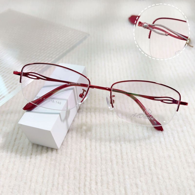 时尚新款近视眼镜框7828丹阳半框双色减龄商务女士工厂批发镜架