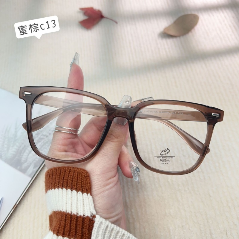 TR透明网红同款23098防蓝光眼镜框 铆钉显瘦小红书种草tr90平光镜