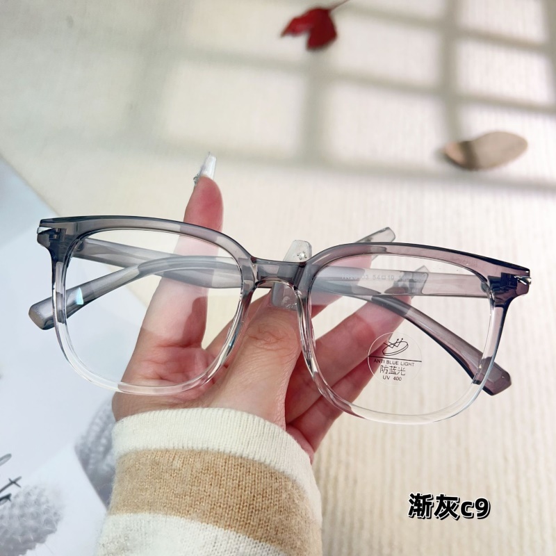 TR透明网红同款23103防蓝光复古眼镜框 铆钉显瘦学生tr90平光镜