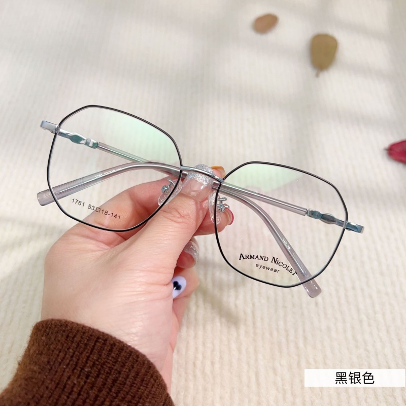 新品多边形眼镜架小红书种草文艺眼睛框 1761金属平光 复古眼镜框