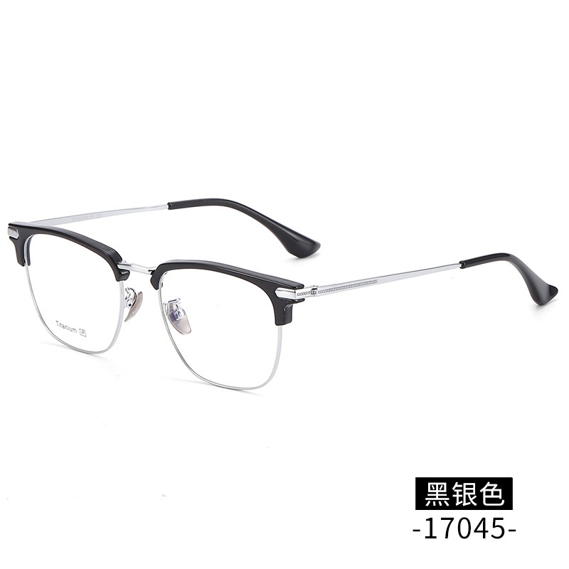 纯钛眉毛眼镜架 工厂批发17045时尚罗心小红书眉线框潮款平光眼镜