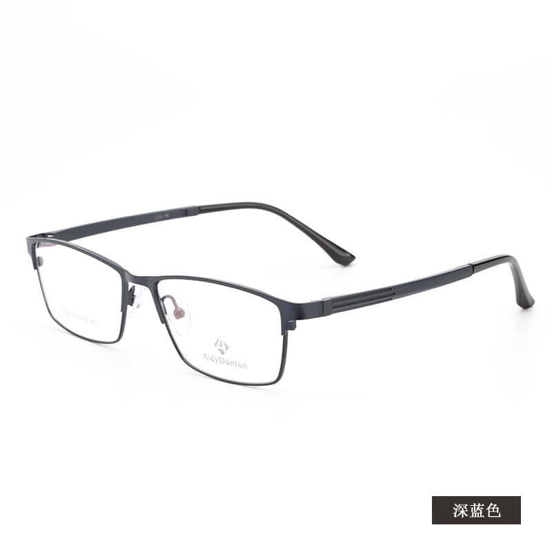 新款金属眼镜框批发全框 商务塑钢腿男士眉线镜架近视7738