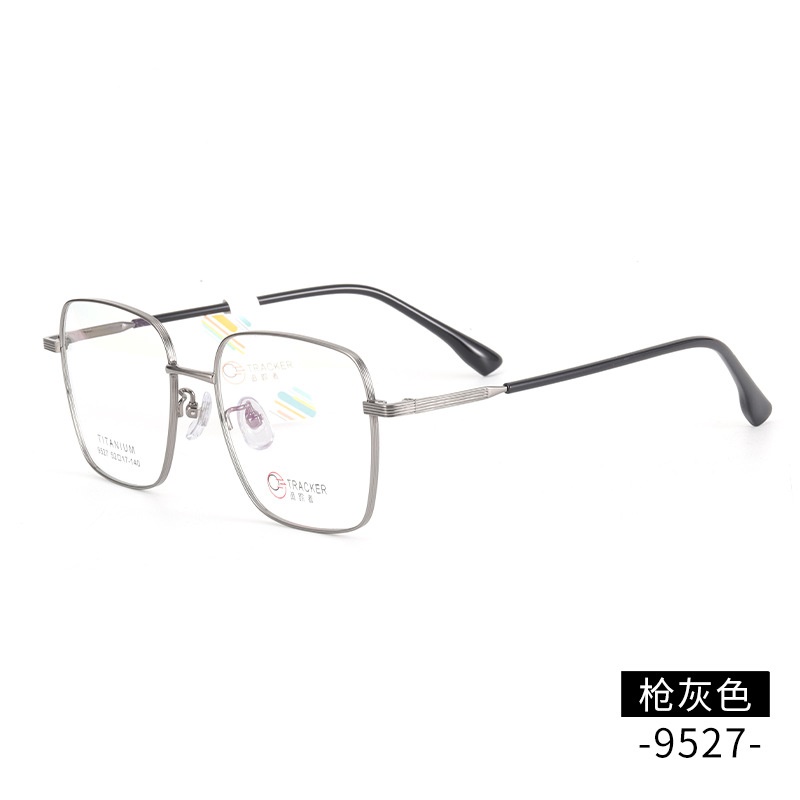 男女士复古眼镜批发 钛架多边形平光镜框9527线条圈丝全框眼镜B钛