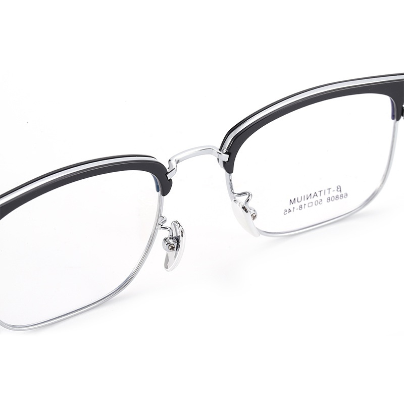 新款无磁钛眉毛眼镜架 时尚眉线框68808小红书潮复古黑框眼镜批发