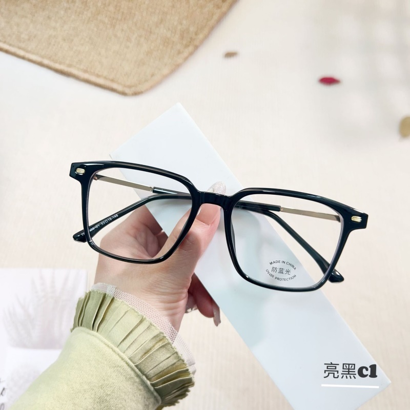 TR透明网红同款30298复古防蓝光眼镜框 铆钉显瘦学生tr90平光镜