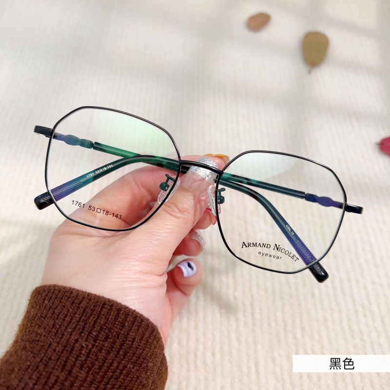 新品多边形眼镜架小红书种草文艺眼睛框 1761金属平光 复古眼镜框