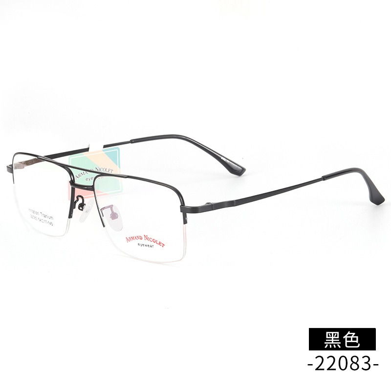 开球潮范复古眼镜半框镜架22083可配墨镜男女式双梁平光镜框