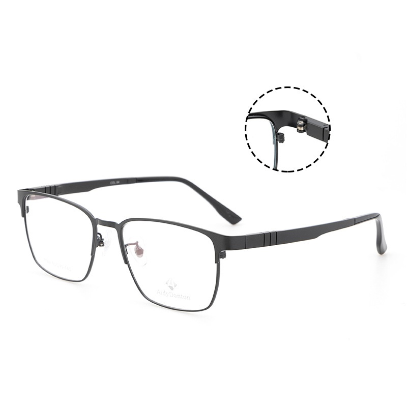 新款金属眼镜框批发丹阳全框 商务男款钢板近视镜架塑钢腿7749