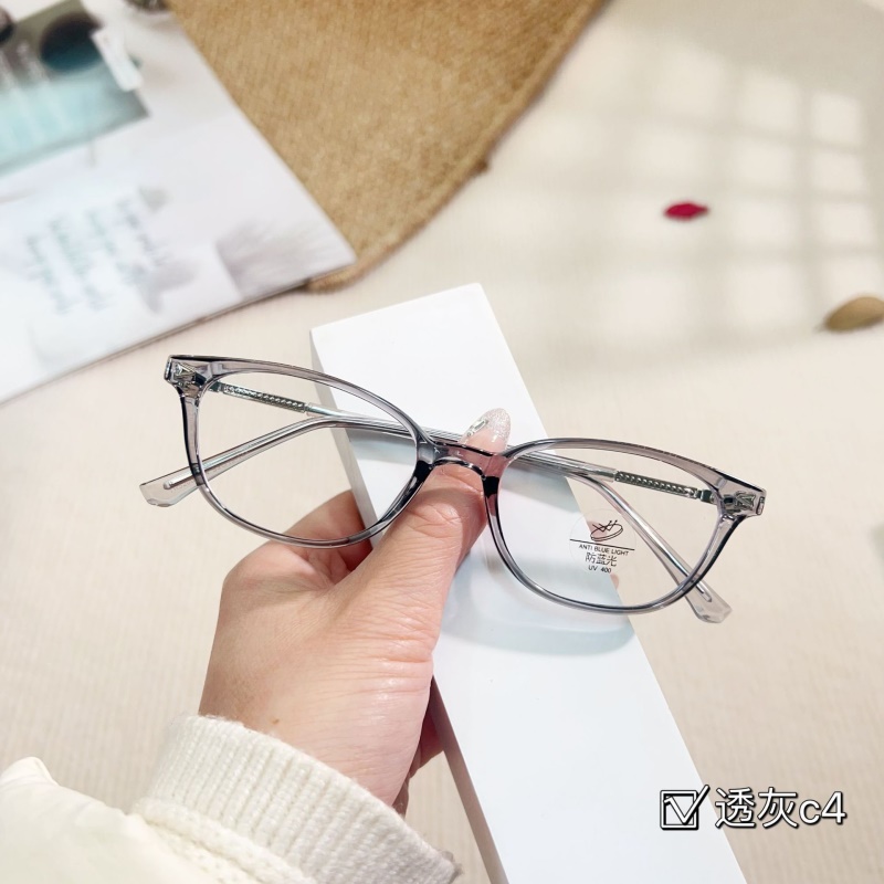 新款TR90小红书种草同款猫眼眼镜男可配度数镜框极窄素颜平光镜女