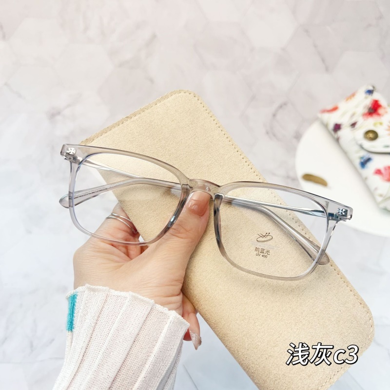 新款近视眼镜框韩版复古防蓝光眼镜TR金胶混合百搭网红素颜平光镜