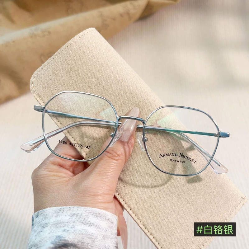 新款近视眼镜男1766金属全框素颜眼镜架女学生多边形复古眼镜框