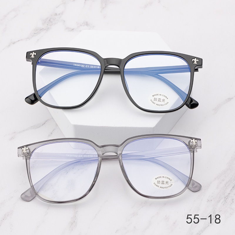 黑色网红同款30192防蓝光透明复古眼镜框 可配近视学生tr90平光镜