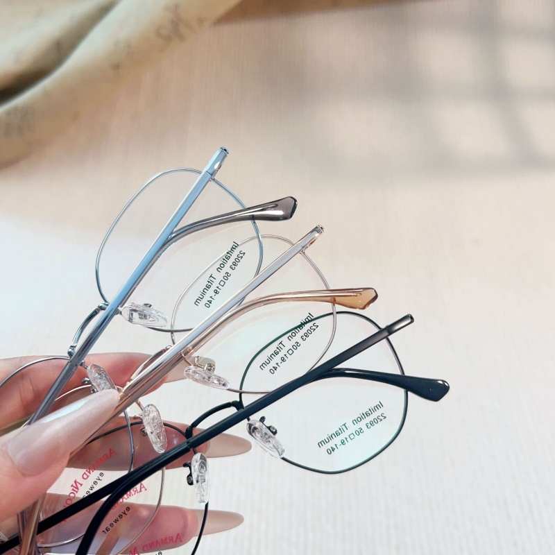 小红书种草宽边复古眼镜 22093双色男女IP电镀眼镜框多边形平光镜