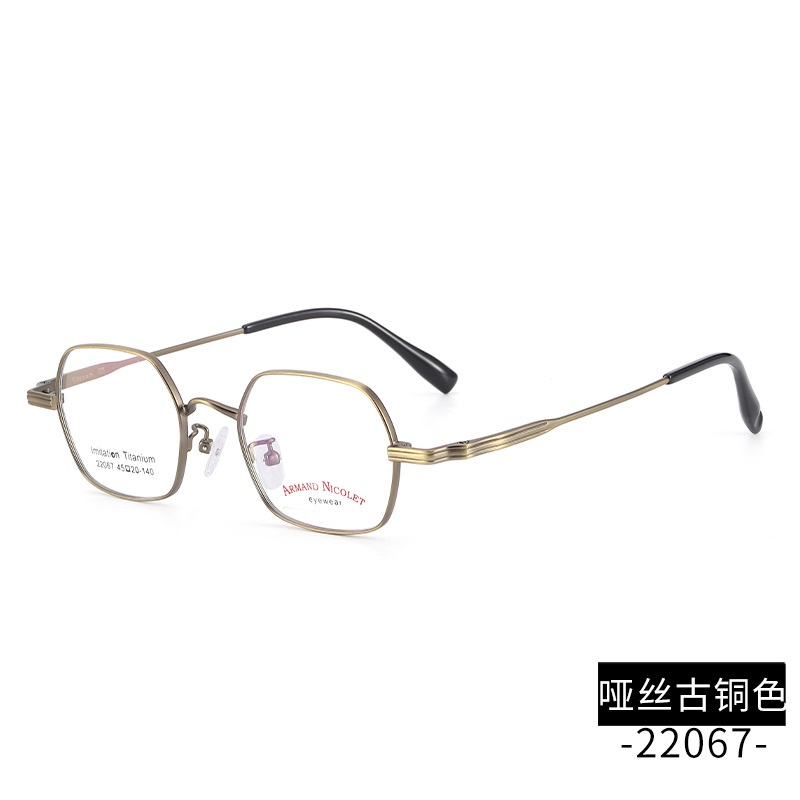 日系复古平光眼镜22067万年龟框型男女多边形眼镜 配高度