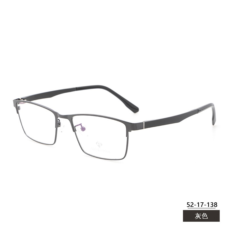 新款金属眼镜框批发丹阳全框 商务男款钢板近视镜架塑钢腿60026