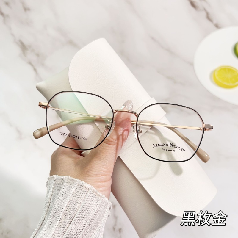 小红书种草眼镜女开球镜架丹阳配眼镜1770平光镜多边复古眼镜框男