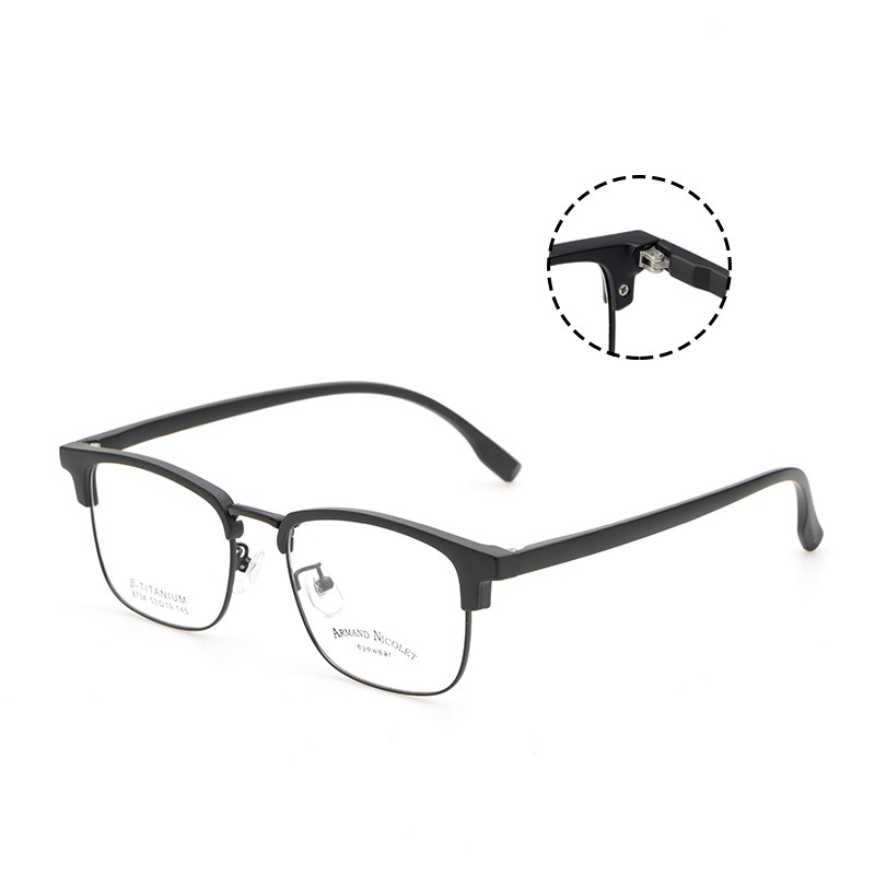 男士眉毛眼镜框架 时尚抖音同款8734TR90眉线小号黑框复古架批发