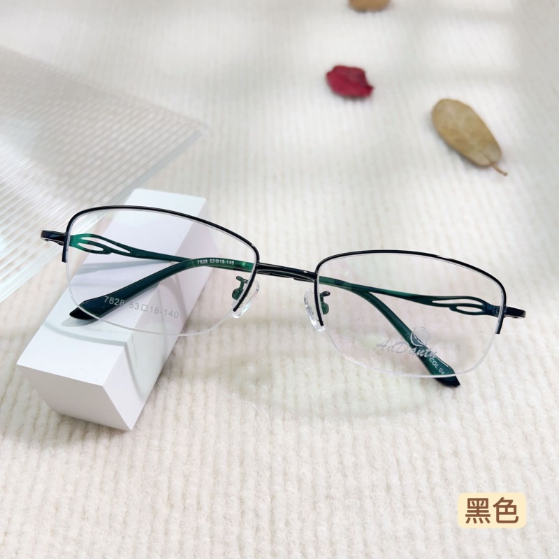 时尚新款近视眼镜框7828丹阳半框双色减龄商务女士工厂批发镜架