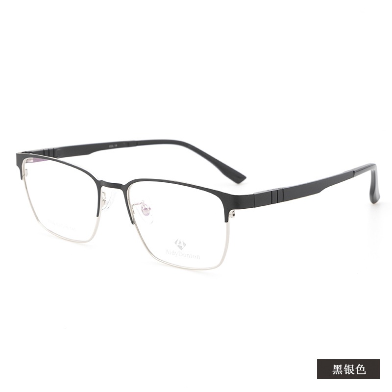 新款金属眼镜框批发丹阳全框 商务男款钢板近视镜架塑钢腿7749