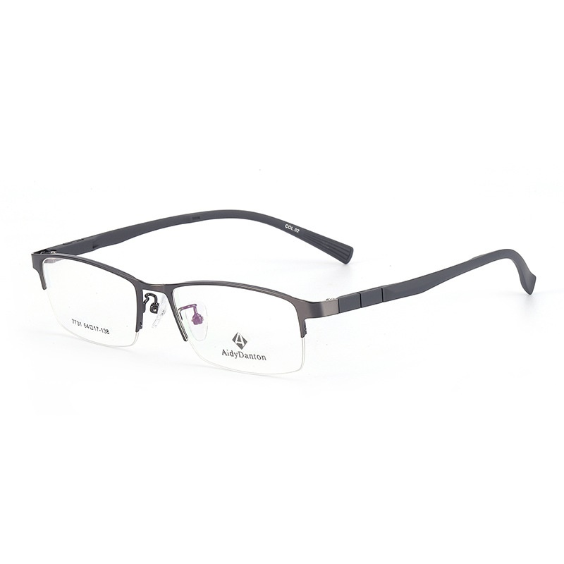 眉毛眼镜架跨境批发7731量大优惠男士金属休闲半框架 光学眼镜架