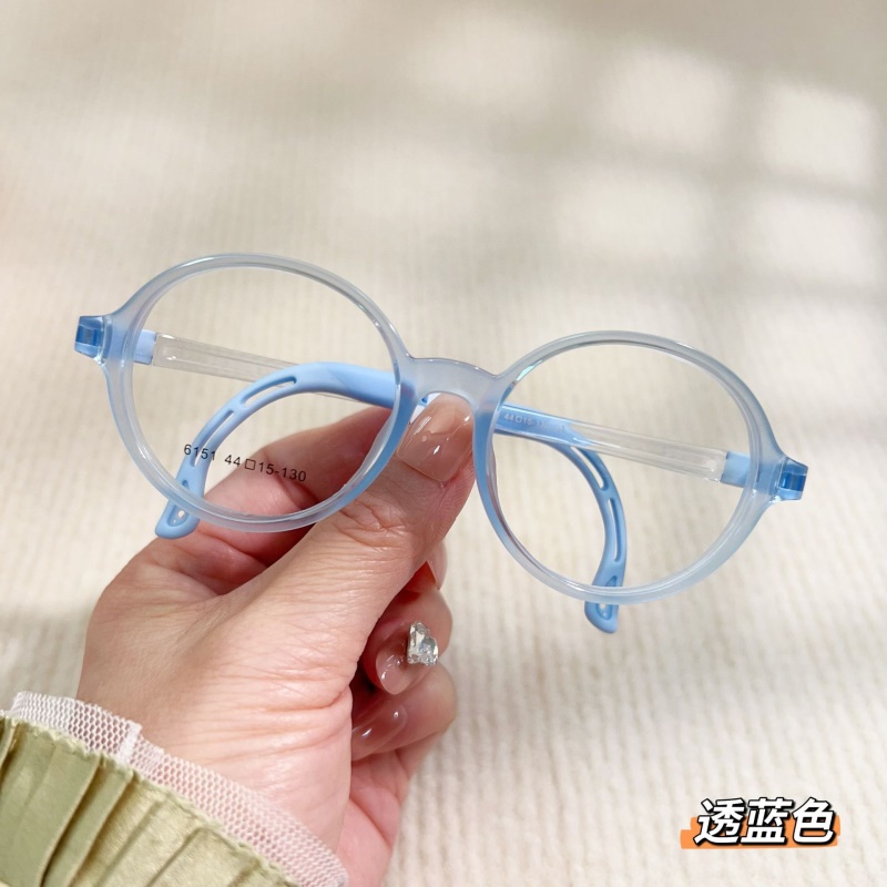 某白同款透明色系男女款TR90软鼻托舒适眼镜6151硅胶儿童眼镜框