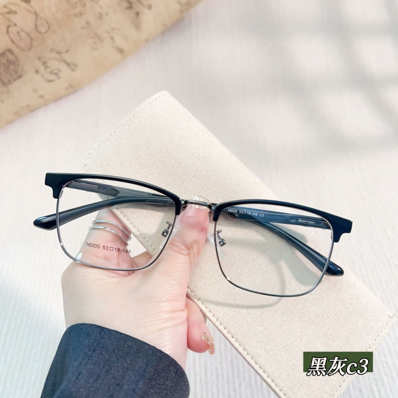 新款时尚眉毛眼睛架黑色眉线框16005斯文痞帅半框TR90眉毛眼镜框