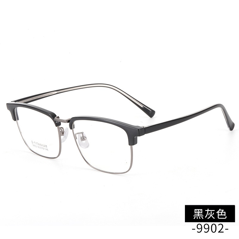 插芯眉毛眼镜架时尚丹阳工厂9902板材眉线框潮款复古黑框眼镜
